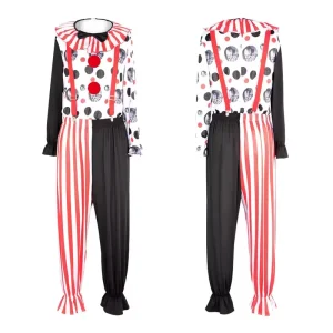 Carnival Circus Clown Costume for Children with Cloak, Jumpsuit, and Pants