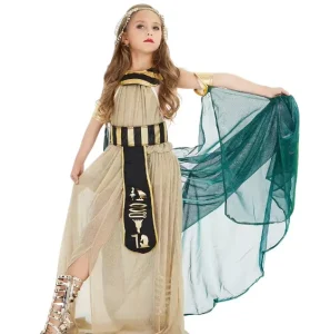 Carnival Masquerade Stage Halloween Cosplay Ancient Egyptian Girl Kids Cleopatra Princess Dress Costume