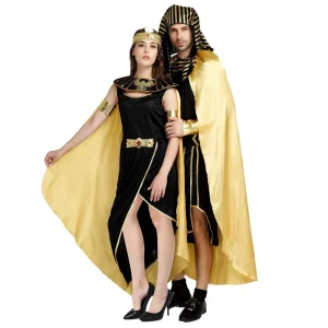 Carnival Party Egyptian Pharaoh Adult Man Women Ancient Egypt King Halloween Cosplay Costumes Fancy Dress TV Movie Role Play