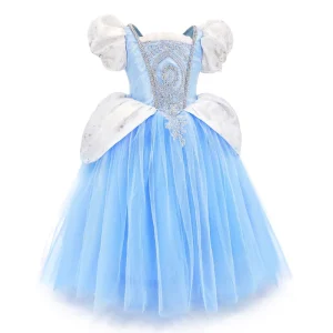 Cartoon Character Princess Cosplay Embroidery Princess Dress Costume Halloween Girl Castle Carnival Party Anime