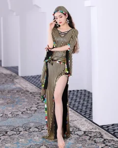 Casual Long Egyptian Folk Belly Dance Costume for Women for Summer Performances