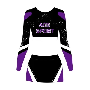 Cheerleading Uniform Costume black and Purple Color Cheer Wear new Style Dance Wear