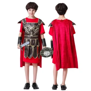 Child Roman Army Soldier Boys Fancy Dress Costume Boys Gladiator Costume Kids Roman Warrior Knight Costume