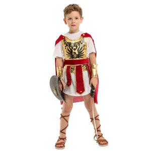 Child Roman Soldier Boys Fancy Dress Costume Boys Gladiator Costume Kids Roman Warrior Knight Costume