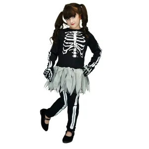 Child Skeleton Costume, Kids Skull Halloween Fancy Dress