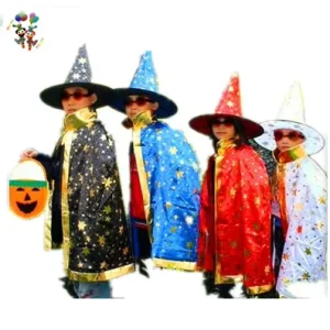 Children Halloween Witch Cosplay Party Fancy Dress Capes With Hat HPC 1704