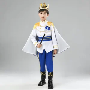 Children King Prince Costume Boy Cosplay Prince Show Role Play king Show Costume for Halloween Party