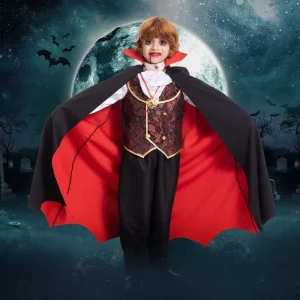 Children Vampire Costume Set Noble Cape Top Pants Suit for Halloween Party Performance ODM