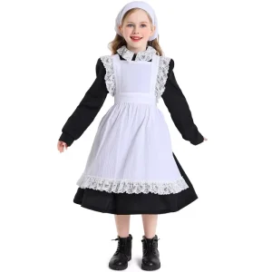 Children Victoriaanse Maid Costume Cosplay Carnaval Halloween Fancy Party Dress Classic Manor Vintage Servant Fantasy Uniform
