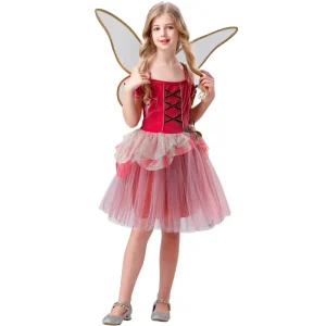 Children’s 120-150cm Flower Fairy Mesh Princess Dress Elf Performance Costume