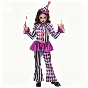 Children’s Alice Female Magician Performance Circus Cosplay Halloween Clown Costumes