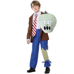 Children’s Boys Plant Zombie Cosplay Costume for Halloween Performances