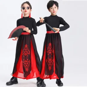 Children’s Chinese Classical Fan Dance Performance Costume