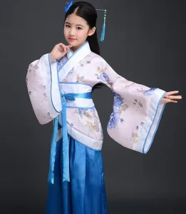 Children’s Chinese Style Long Sleeve Hanfu Costume for Girls
