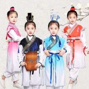 Children’s Chinese Traditional Costume Three-Character Kindergarten Performance Costume