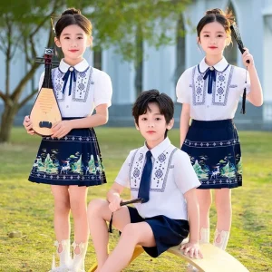 Children’s Chorus Performance Costumes Kindergarten Uniforms Primary School Student Uniforms Poetry Recitation Graduation Photos Children Dress