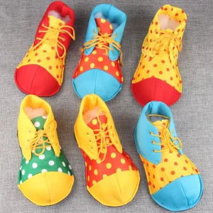 Children’s Clown Shoes, Faux Leather PU Performance Costume Accessories