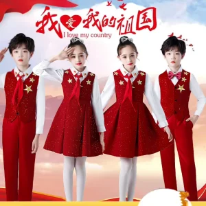 Children’s Day Chorus Host’s Formal Dress Boys Girls Recitation Competition Performance Costume Halloween Carnival Chinese Suit