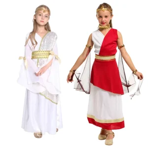 Children’s Egyptian Pharaoh and Ancient Greek Goddess Costume Long Skirt Robe