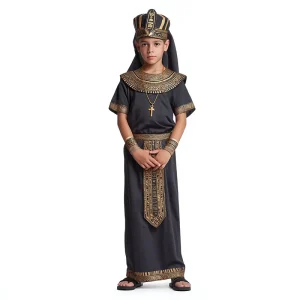 Children’s Egyptian Queen Role-Play Costume, Black Polyester Robe