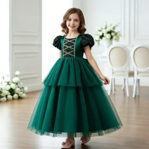 Children’s Fairy Tale Princess Flower Girl Wedding Gown with Sequins