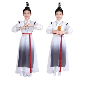 Children’s Folk Stage Performance Hanfu Dress, Traditional Chinese Costume for Girls