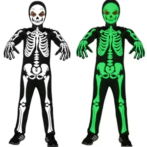 Children’s Glow-in-the-Dark Skeleton Ghost One-Piece Costume