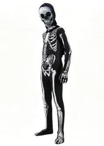 Children’s Halloween Grim Reaper Skeleton Skull Pajamas Jumpsuit Costume for Parties