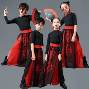 Children’s Hip Hop and Jazz Dance Performance Costume Boys’ and Girls’ Suit Chinese Style