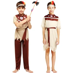 Children’s Indigenous Indian Costume Ancient People Performance Cosplay Halloween Costume