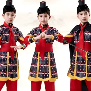 Children’s Mulan Hanfu Soldier Stage Performance Armor Costume