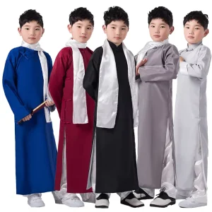 Children’s Republican-Era Traditional Chinese Boys’ Tang Suit Stage Performance Costume