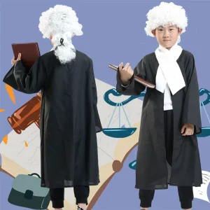 Children’s Unisex Polyester Jumpsuit Judge Roleplay Costume for School Performances