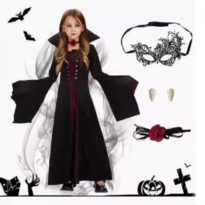 Children’s Unisex Witch Vampire Cosplay Costume for Stage Performance
