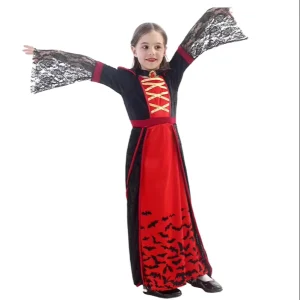 Children’s Vampire Girl Skirt Costume for Stage Performance and Cosplay