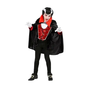Children’s Victorian Vampire Costume Set Black and Red Cape