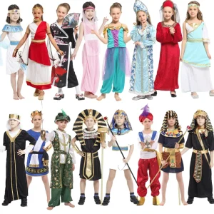 Children’s World Culture Costume Set Arabian Egyptian Greek Roman Pharaoh Toga Outfit