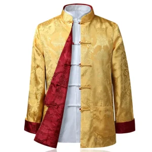 China New Year Plus Size Traditional Chinese Clothing Jackets for Men Tang Dragon Shirt
