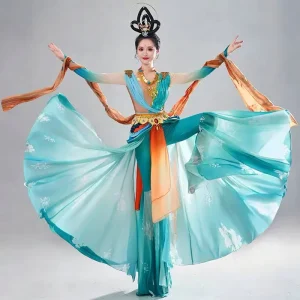 Chinese Classical Ethnic Flying Dance Performance Costume Dunhuang Jialing Panga Adult