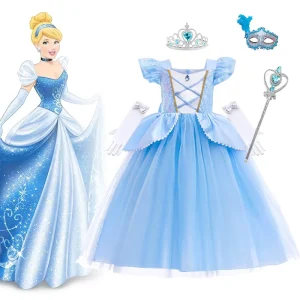Chinese Factory Magic Abound Princess Dress Long Hair Bowknot Girl Costume Play Set Halloween Performance Costume