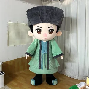 Chinese Style Ancient Boy Theme Custom Plush Design Cartoon Mascot Costume Cute Mascot for Parties and Promotions