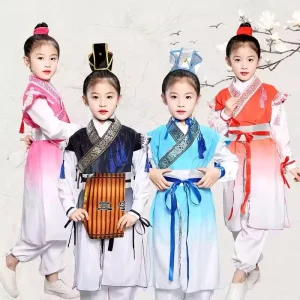 Chinese Traditional Costume Children’s Three character Kindergarten Performance Ancient Kids Costume