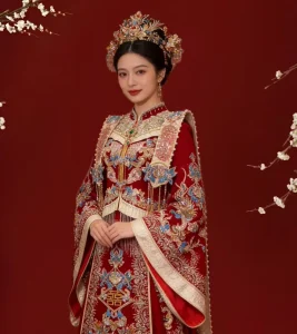 Chinese Wedding Dress Xiuhe Suit Luxury 3D Embroidery MAXI Floor-Length Traditional Double Happiness Bride Gown
