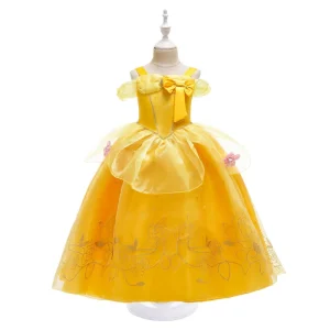 Christmas Performance Fairy Tale Cosplay Princess Dress Yellow Belle Costume