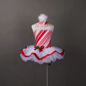 Christmas Red and White Kids Girls Dance Costume Ballet Dance Tutu Skirt