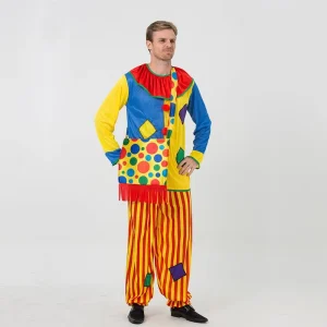 Classic Adult Costume Circus Performance Outfit Carnival Party Costume Halloween Clown Cosplay Costume
