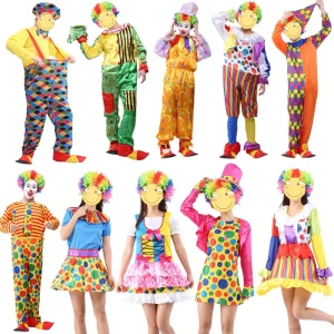 Clown Performance Costumes Male Cosplay Masquerade Party Performance Quirky Dress up Adults Clown Clothes Suit