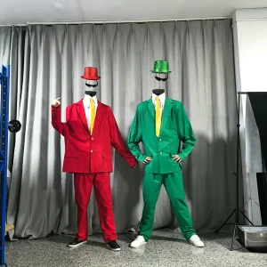 Colorful Adult Circus Headless Man Mascot Costume with LED Lighting