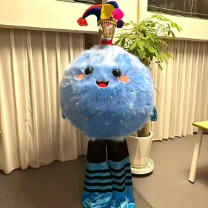Colorful Clown Mascot Costume with Fluffy Spherical Body for Adults