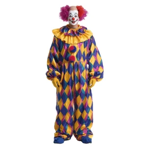 Colorful Diamond Clown Costume Set with Wig One Piece Outfit for Circus & Party